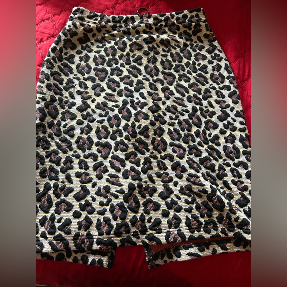 Maeve Leopard Print Pencil Skirt -size xs
